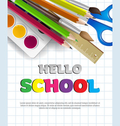 Hello School Lettering With Supplies