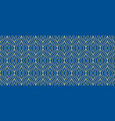 Retro Art Deco Blue And Gold Seamless Pattern