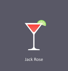 Jack Rose Cocktail Icon On Dark Background