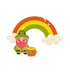 St Patricks Day Cute Leprechaun With Pot Of Gold