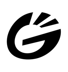 Black Striped Oval Letter G Icon