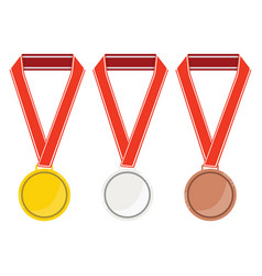 Three Medals On A White Background