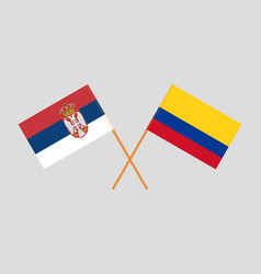 Crossed Flags Of Serbia And Colombia