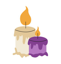 Halloween Candles In Flat Style