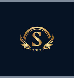 Luxury Letter S Logo Royal Gold Star