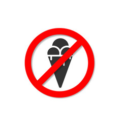 No Ice Cream Icon Flat Style