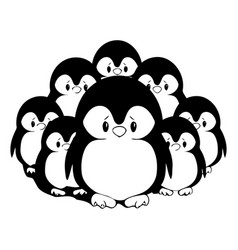 Penguin Family Isolated On A White Background