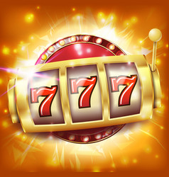 Slot machine banner casino luck word big Vector Image