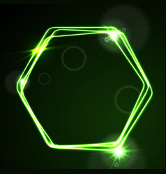 Glow Green Neon Hexagon Shiny Design