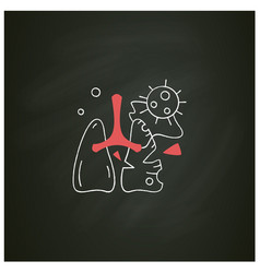 Lung Damage Chalk Icon