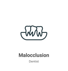 Malocclusion Outline Icon Thin Line Black