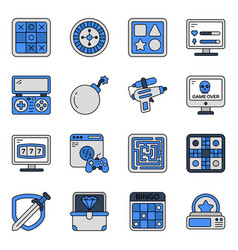 Pack Of Video Games And Enjoyment Flat Icons