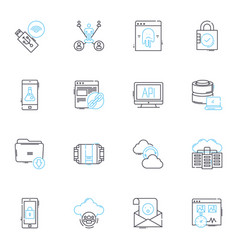 Sales Forecasting Linear Icons Set Prediction