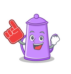 Foam Finger Purple Teapot Character Cartoon