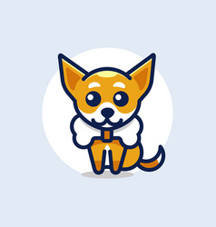 Cute Kawaii Puppy Dog Mascot Cartoon Logo Design