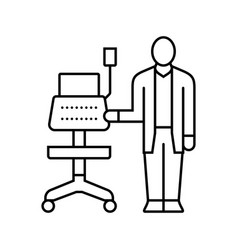 Ekg Technician Heart Monitor Line Icon