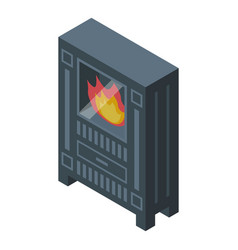 Fireplace Icon Isometric Furnace Fire