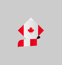 Geometric Canada Flag With Banner Ribbon