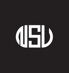 Nsu Letter Logo Design On Black Background