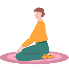 Woman Meditating On Yoga Mat Icon