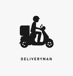 Delivery Man Black Silhouette Package Courier