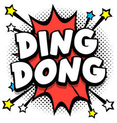 Ding Dong Pop Art Comic Speech Bubbles Book Sound