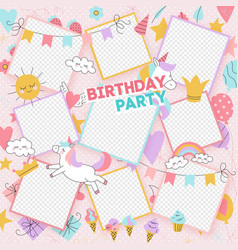 Hand Drawn Birthday Collage Frame Collection