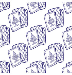 Ace Of Spades And Playing Cards Seamless Pattern