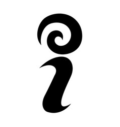 Black Swirly Letter I Icon