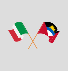 Crossed Flags Of Antigua And Barbuda And Italy