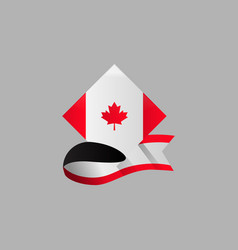 Geometric Flag Canada With Ribbon Decorative