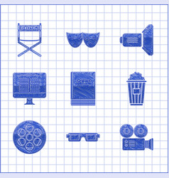 Set Scenario 3d Cinema Glasses Cinema Camera