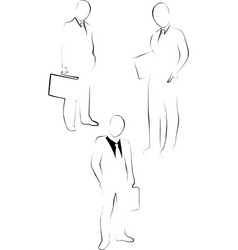 Standing Business Person Fashion Model Sketch