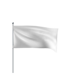 White Flag Waving In Wind Realistic 3d