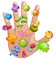 Human Hand Full Different Viruses