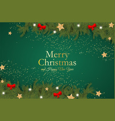 Merry Christmas Background With Pine Leaf Ornament