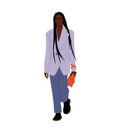 Stylish Black Business Woman In Fashionable Suit