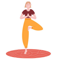 Yoga Exercise Icon Woman In Tree Posture