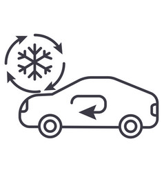 Air Conditioning Car Service Line Icon