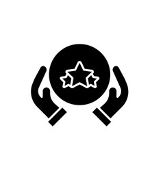 Icon Solid Glyph Hands Hold Rating Star Shape