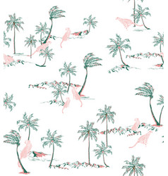 Leopard With Palm Tree Seamless Pattern