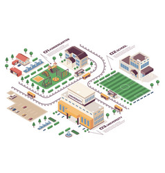 School Learning Concept 3d Isometric Web