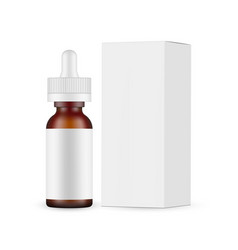 Frosted Amber Dropper Bottle Mockup And Paper Box