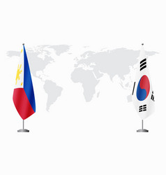 Philippines And South Korea Flags For Official