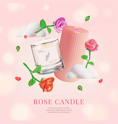 Rose Candle Ads Banner Concept Poster Card