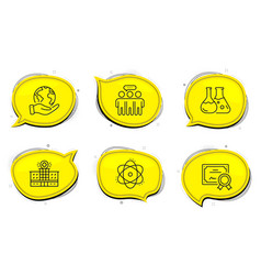 Atom Hospital Building And Chemistry Lab Icons