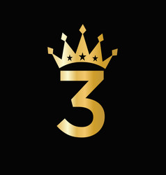 Letter 3 Luxury Logo With Crown Symbol Crown