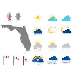 Map Florida With Weather Symbols