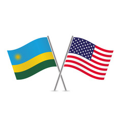 Rwanda And America Crossed Flags