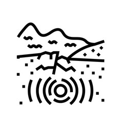 Tsunami Earthquake Line Icon